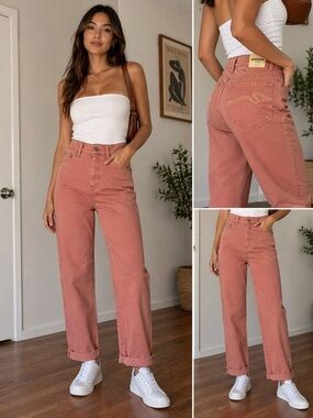 Mid-Rise Santana Straight Leg Jeans in Dusty Rose NWT